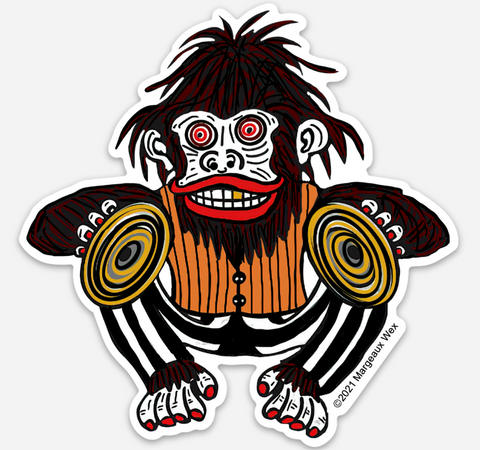Crazy Cymbal Monkey Static Cling