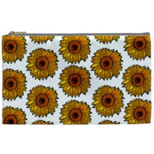 Sunflower Eye of Protection Small Zipper Pouch in White