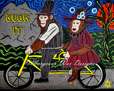 Genteel On Wheels Art Print Inspired by Monkeys On Bicycles