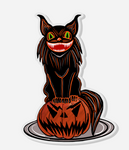 Pumpkin Cat Acrylic Pin Inspired by Vintage Halloween