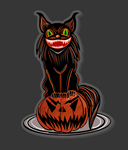 Pumpkin Cat Acrylic Pin Inspired by Vintage Halloween