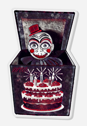 Birthday Jack In The Box Acrylic Pin - Wine