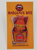 Creepy Clown Teeth Jack In The Box Acrylic Pin - Bright