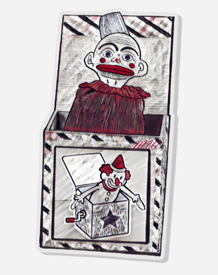 Pez Monkey Jack In The Box Acrylic Pin - Wine