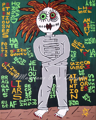 Losing It Art Print Inspired By Insanity, Voodoo Dolls, Padded Walls & Cryptic Messages