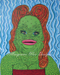 La Creature Making Waves Art Print Inspired by Creature From The Black Lagoon