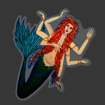 Mermaid Goddess Acrylic Pin