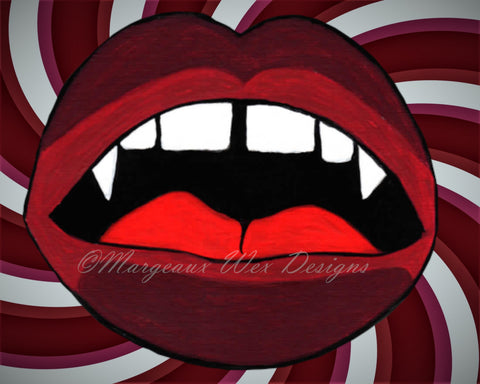 Gap Toothed Vampire Lips Art Print