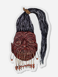Shrunken Head Acrylic Pin Inspired by Tsantsa Tribes of the Amazon Rainforest