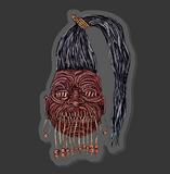 Shrunken Head Acrylic Pin Inspired by Tsantsa Tribes of the Amazon Rainforest