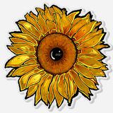 Eye of Protection Sunflower Acrylic Pin Inspired by Evil Eye Protection Amulets