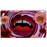 Floral Vampire Lips Small Zipper Pouch